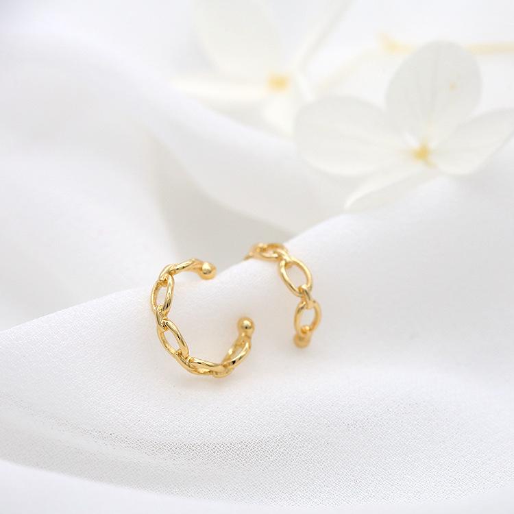 14K Gold Plated Pure Copper Ear Cuff: No-Piercing, Simple, Elegant Jewelry for Women