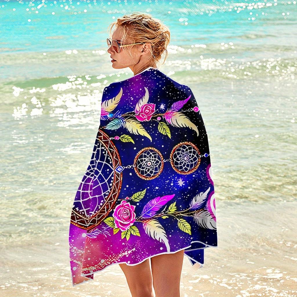 Custom Name Dreamcatcher Beach Towel Personalized Photo 160x80cm Microfiber Bath Towels All Season Soft Absorbent Blanket