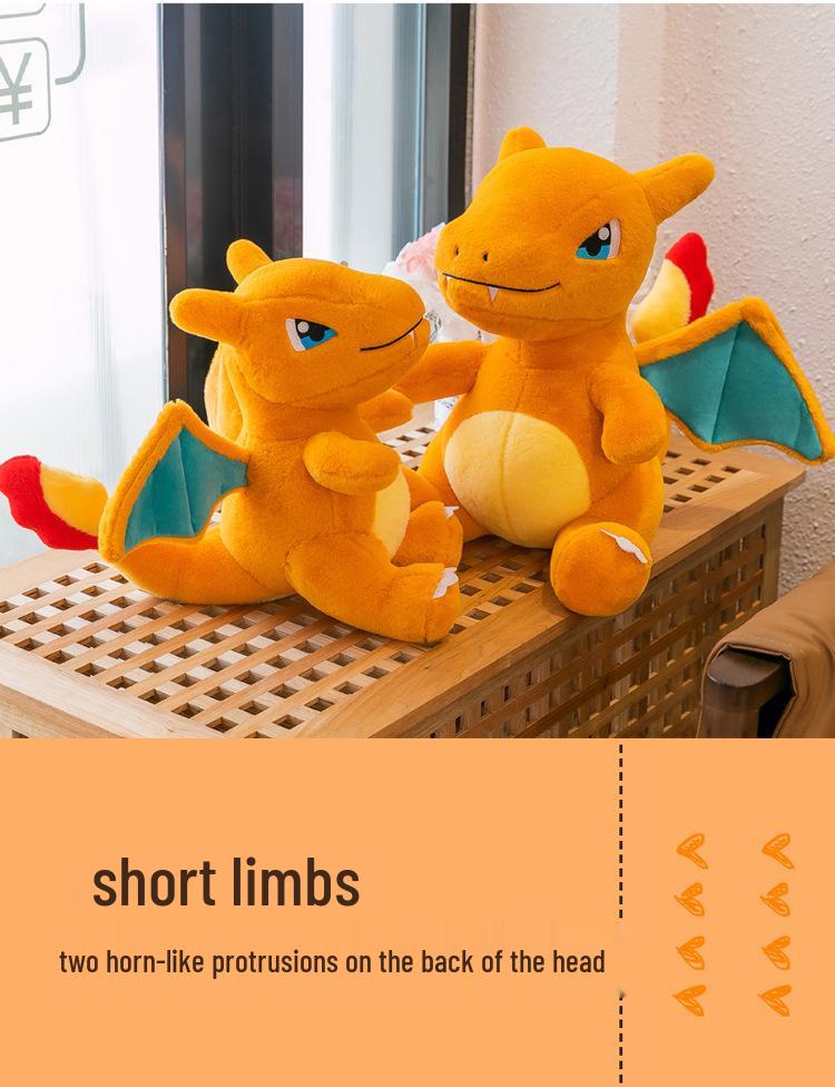 Charizard Rabbit Fur Plush Toy - Dinosaur Pokémon Pillow for Boys & Gift Redemption