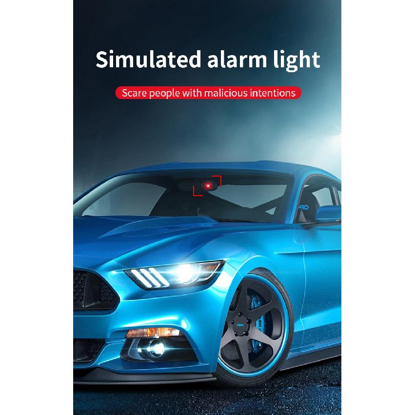 1pc Car Fake Security Light Solar Powered Simulated Dummy Alarm Wireless Warning Anti-Theft Caution Lamp LED Flashing Lights Dome Lights 6