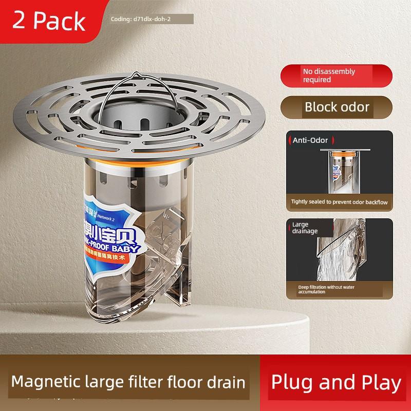 German Anti-Odor Drain Core Bathroom Insect-Proof Hair Filter Net Sewer Pipe Anti-Odor Sealing Cover