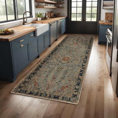 Premium Low Pile Machine Washable Runner Rug Non-Slip Kitchen Laundry Hallway Entryway Mat for Pet and Child Safe Homes Classic