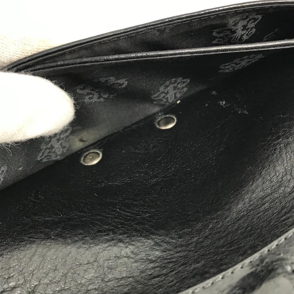 CHROME HEARTS Single Fold LNG SNGL FLD TIPS 2-fold Long Wallet Black/Silver