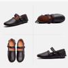 Johnature Genuine Leather Solid Color Belt Buckle Women's Shoes Retro Versatile Tassel Round Toe Soft Sole Flats
