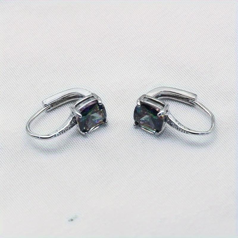 Exquisitely Crafted Quadrate Earrings Inlaid Artificial Zircon And Rhinestones Fashionable Hoop Earrings For Women Daily And Party Decor