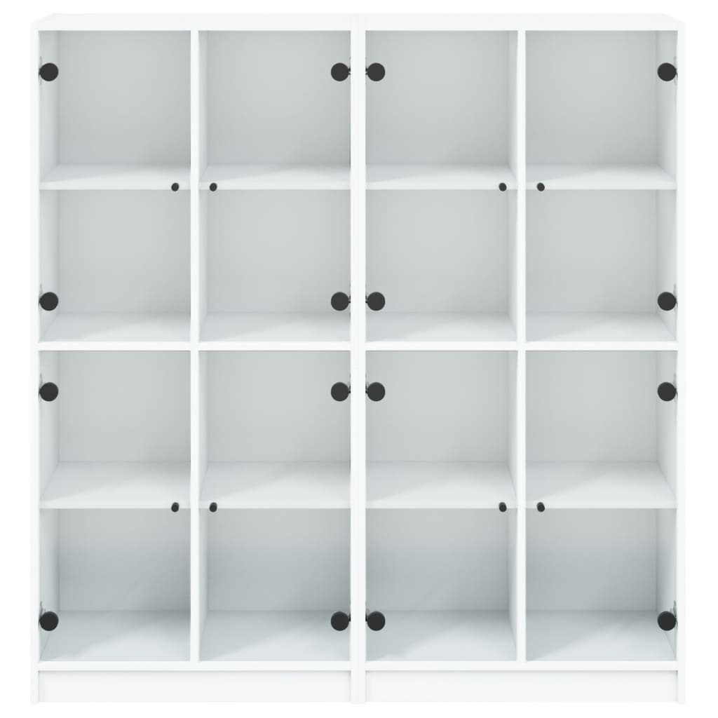 Vidaxl Biblioteczka Z Drzwiczkami, Biała, 136X37X142 Cm