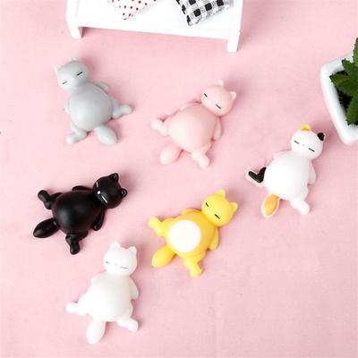 5Pcs Cute Kitten Doll Stress Relief Flexible Squeezing Cat Sensory Toys Boys Girls Gift Animal Squishes