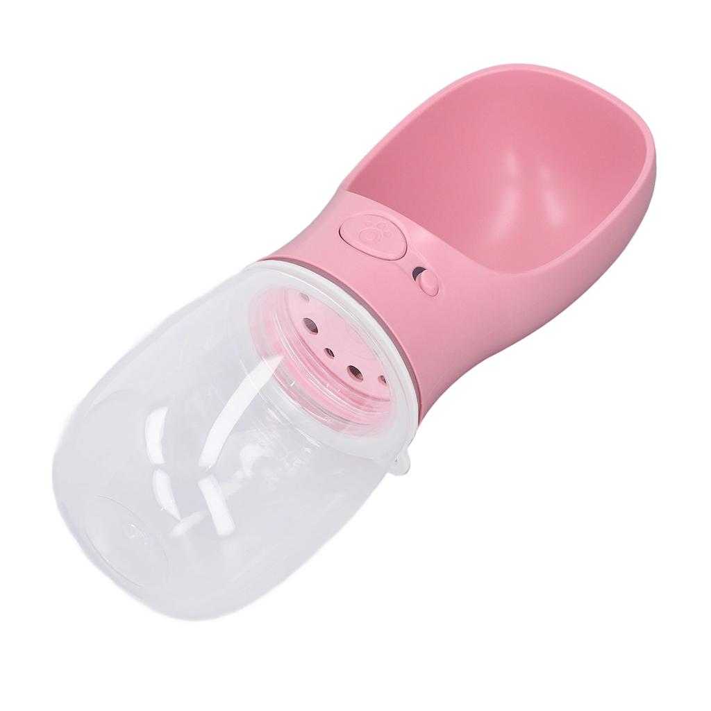350ml Pet Water Bottle Plastic Portable Puppy Water Dispenser for Dogs Cats Travel Outdoor Pink