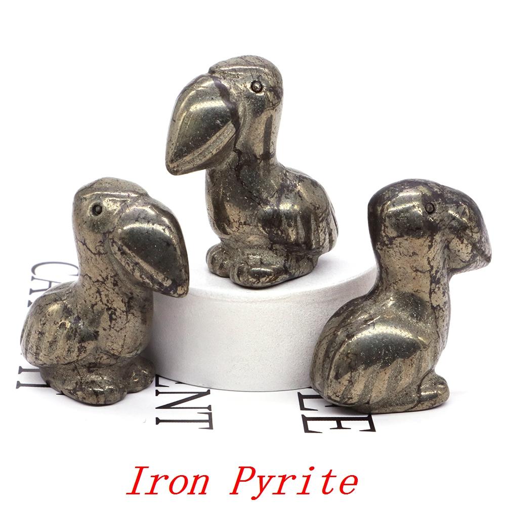 

Hand Carved Healing Animal Figurine Toucans Statue Natural Stone Crystal Reiki Gemstone Craft Home Decoration Holiday Gifts 1.6 1pcs