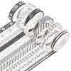 YUBBAEX masking tape thin gold foil 8mm width x 10 rolls thin. Suitable gift wrapping DIY crafts notebook decoration (black white).