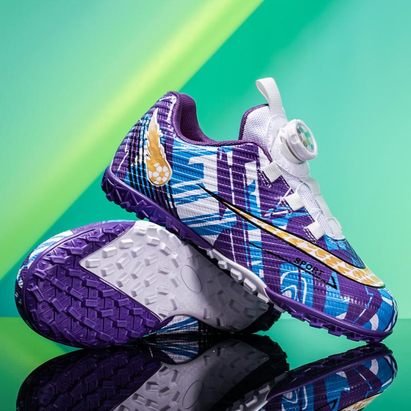 Rotating Button Low Top Football Shoes Men's Broken Nails TF Children's Girls Short Nails Student Training Children's Football Shoes
