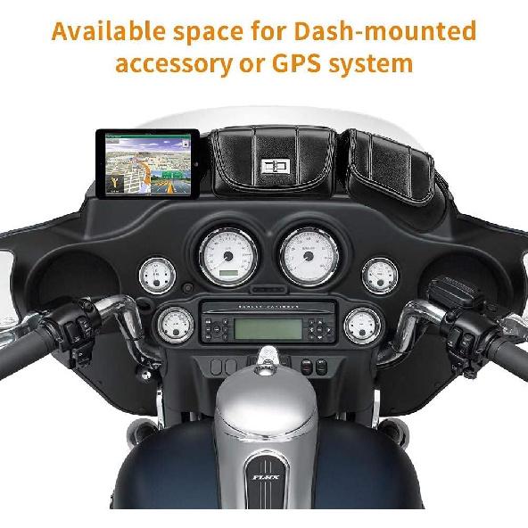 KEMIMOTO Windshield Bags Batwing Fairing 3 Pouches Pocket Compatible With 1996 1997 1998-2013 Touring Street Glide Road Glide FLHX FLH