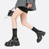 2025 Punk Women's Chunky Heels Shoes Fashion Black Gothic Buckle Belt Straps Platform Casual Pumps