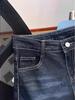 Women's Dark Blue High-Waisted Denim Shorts, Slim Fit, Stretchy, A-Line, Rolled-Up Hem, Sexy Summer Style