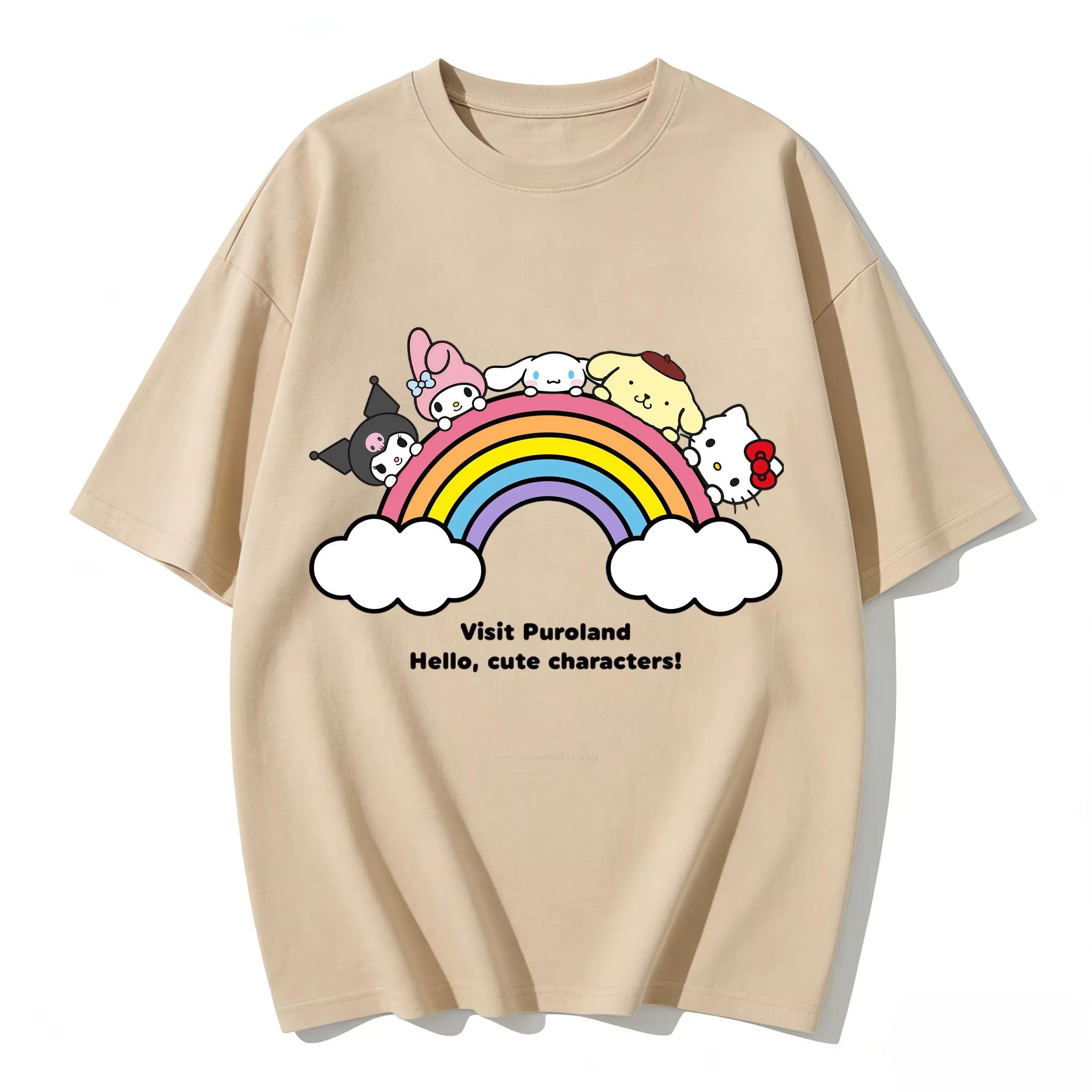 

2026 HelloKitty Tee soft cotton short sleeve crew neck cute print lightweight summer top for Women daily casual wear S