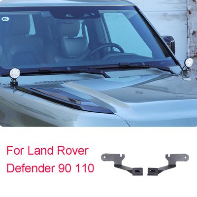 Pro Landdd Rover Defender 90 110 2020-2025 Doplňky krytu LED držák světlometu Černý uhlíkový ocelový světlomet na kapotu auta