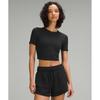 Hold TighT STraighT Hem Cropped T shirT Black