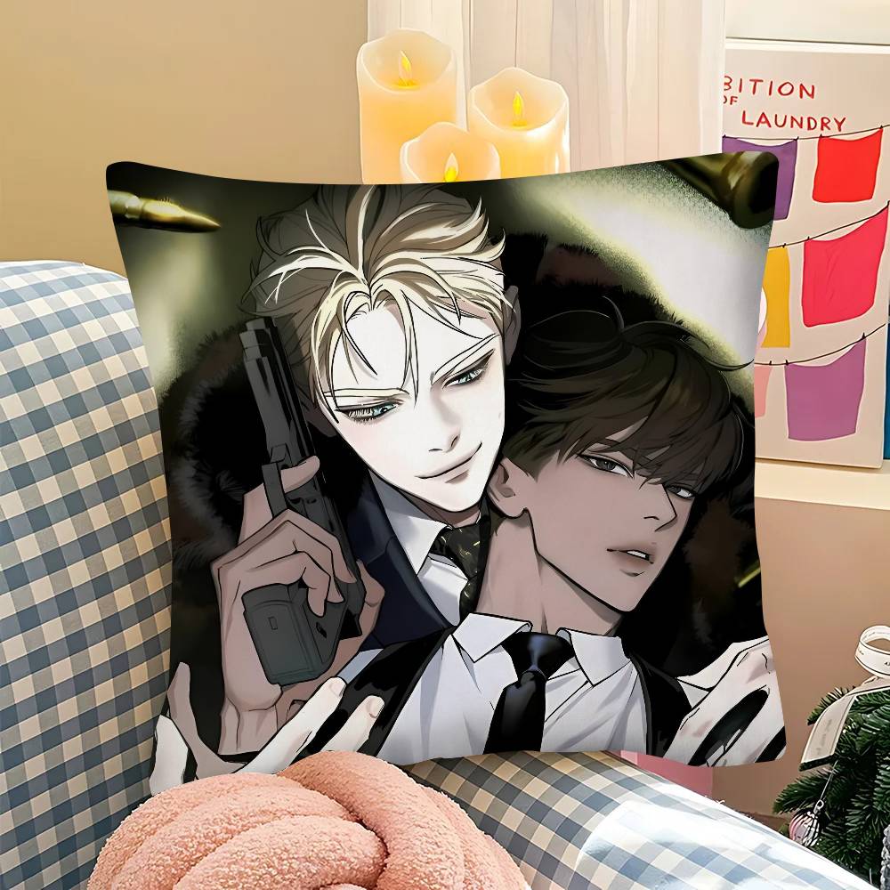 

pc Manga CCodename Anastasia Pillow Case Fashion Square Pillowcase Bedroom Sofa Room Ins Decoration Leisure 40x40 cm