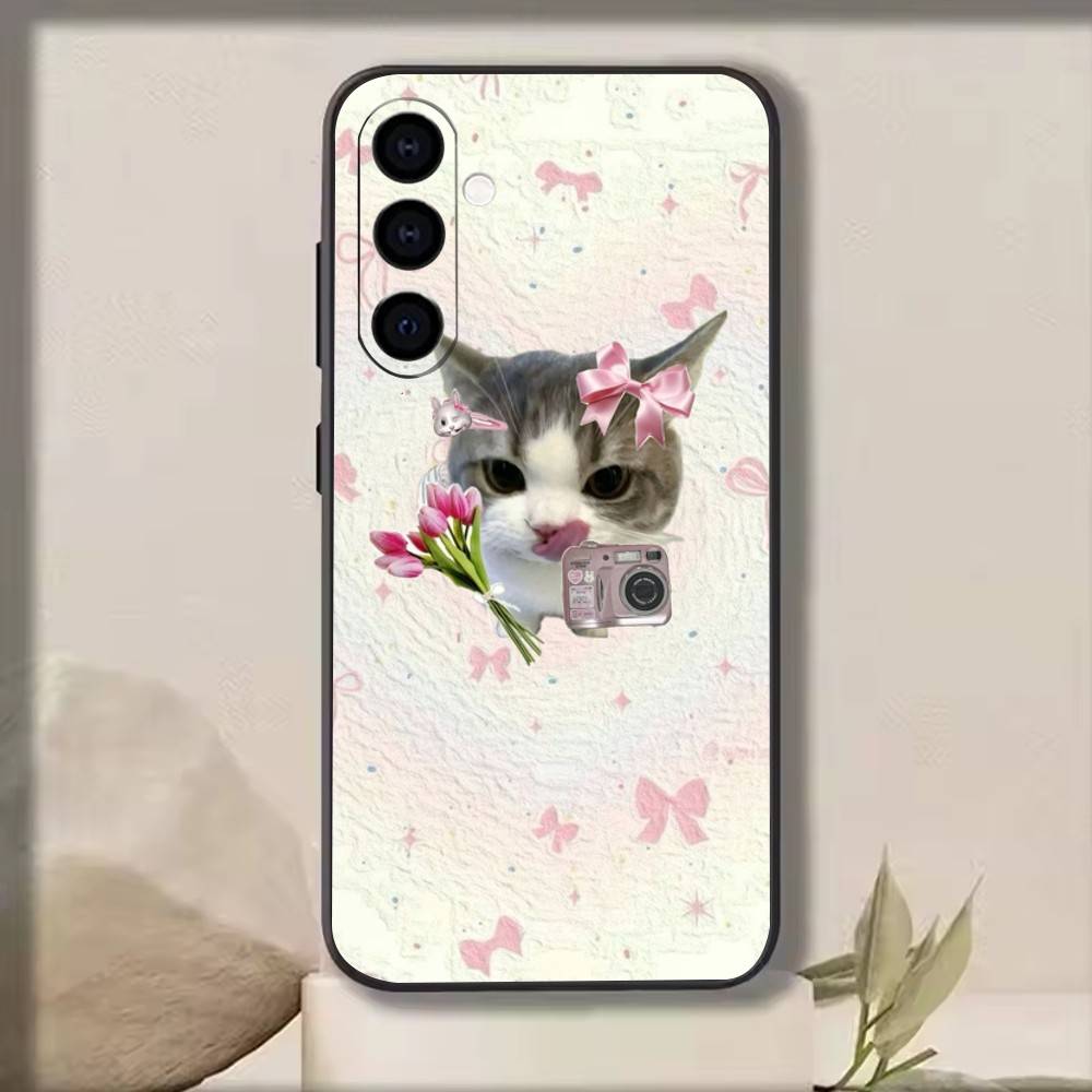 

Funny Cute Cat Phone Case For Samsung Galaxy A73,A72,A71,A70,A53,A52,A51,Soft Silicone Black Cover Samsung a13 5g