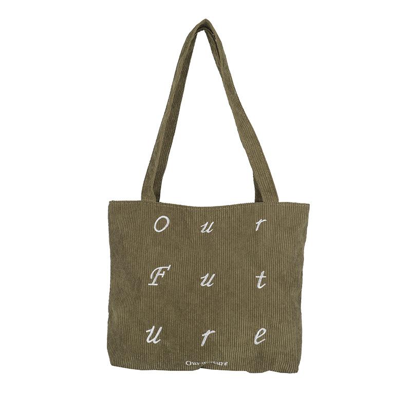 

Corduroy bag women s 2024 new models are popular this year, large-capacity tote bags, versatile shoulder bags, class commuter bags зелений