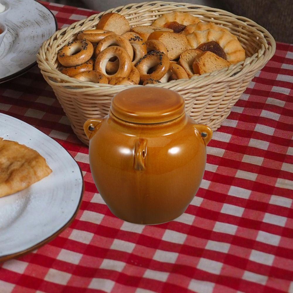 Velkokapacitní hrnec na nakládání kimči Keramický / Skleněné víko Nádoby na výrobu nakládané zeleniny Cibule