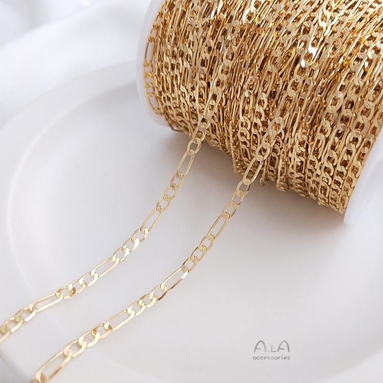 

14K Gold-Filled Flat Link Chain for DIY Necklaces & Bracelets