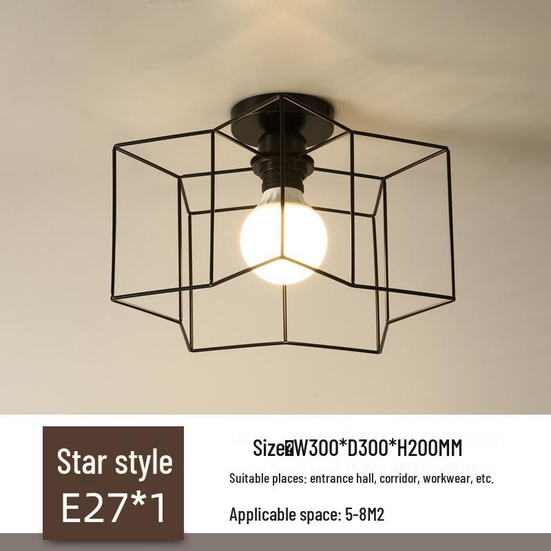 Modern Minimalist Ceiling Light for Foyer, Hallway, Corridor, Balcony, and Bedroom - Wrought Iron Design