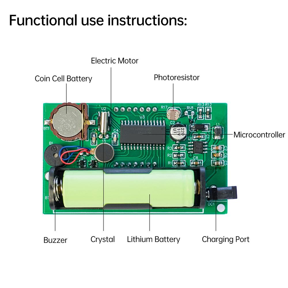 LED Digital Electronic Clock DIY Kit Clock Teaching Welding Exercise Circuit Board Set with Alarm Clock Temperature Countdown