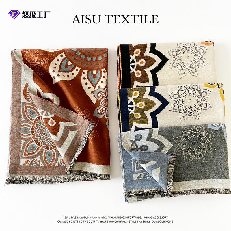 New autumn and winter scarf shawl retro exotic imitation cashmere scarf temperament shawl