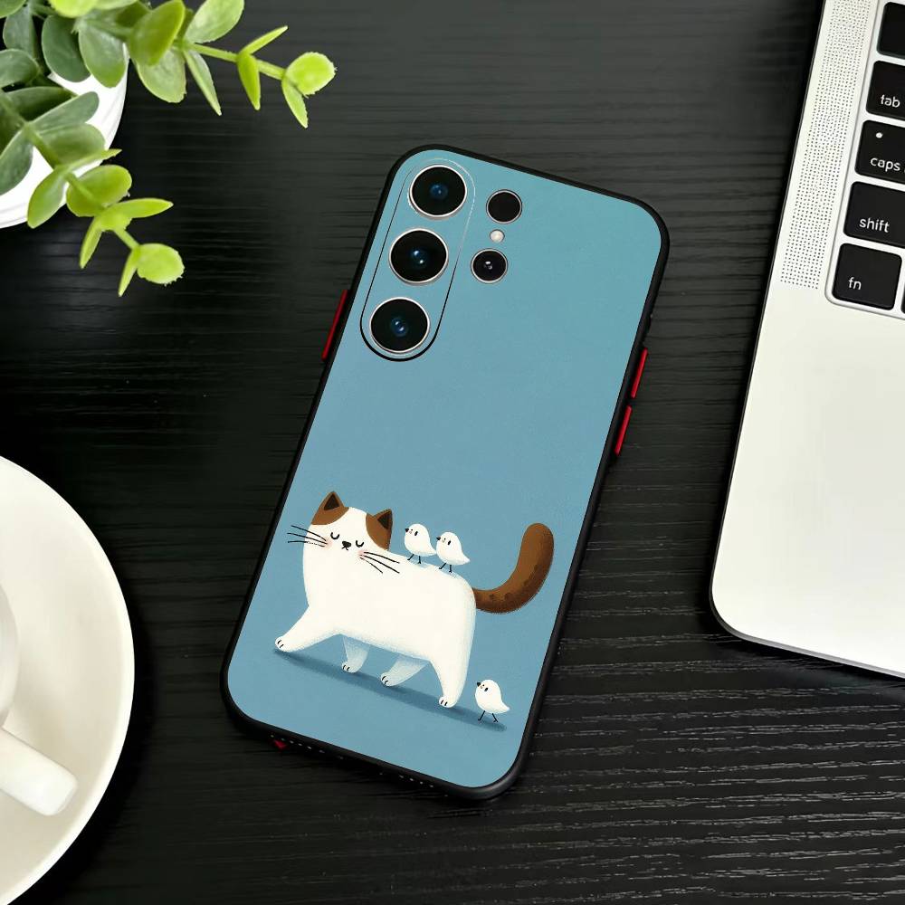 Funny animals Phone Case For Samsung S26,S25,S24,S23,S22,S21,S20,Ultra,Plus,FE Black Soft Cover