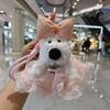 West Highland Terrier Puppy Cartoon Princess Dress Plush Doll Keychain