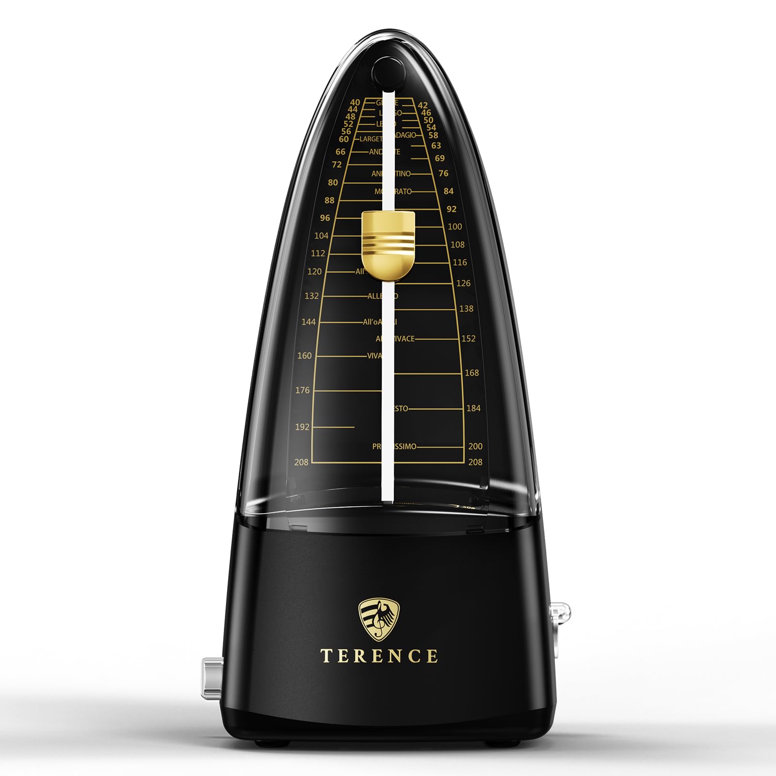 

TERENCE T1 Black Pendulum Metronome, High-Precision, for Instrument Practice and Performance, Beginner-Friendly, with Metal Core, Compact Design,