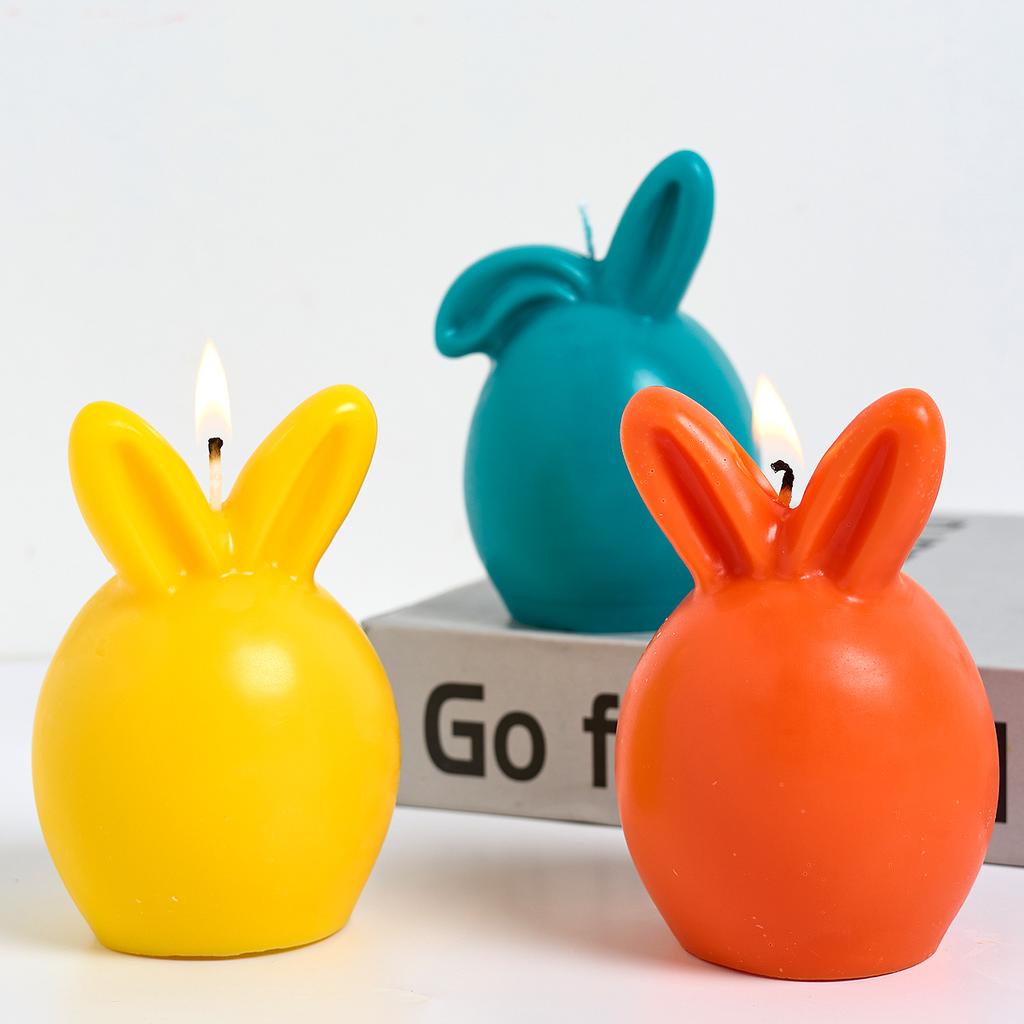 3D Easter Egg Bunny Silicone Candle Mold DIY Faceless Rabbit Head Soap Molds Plaster Resin Craft Casting Molds Home Dec Art Gift