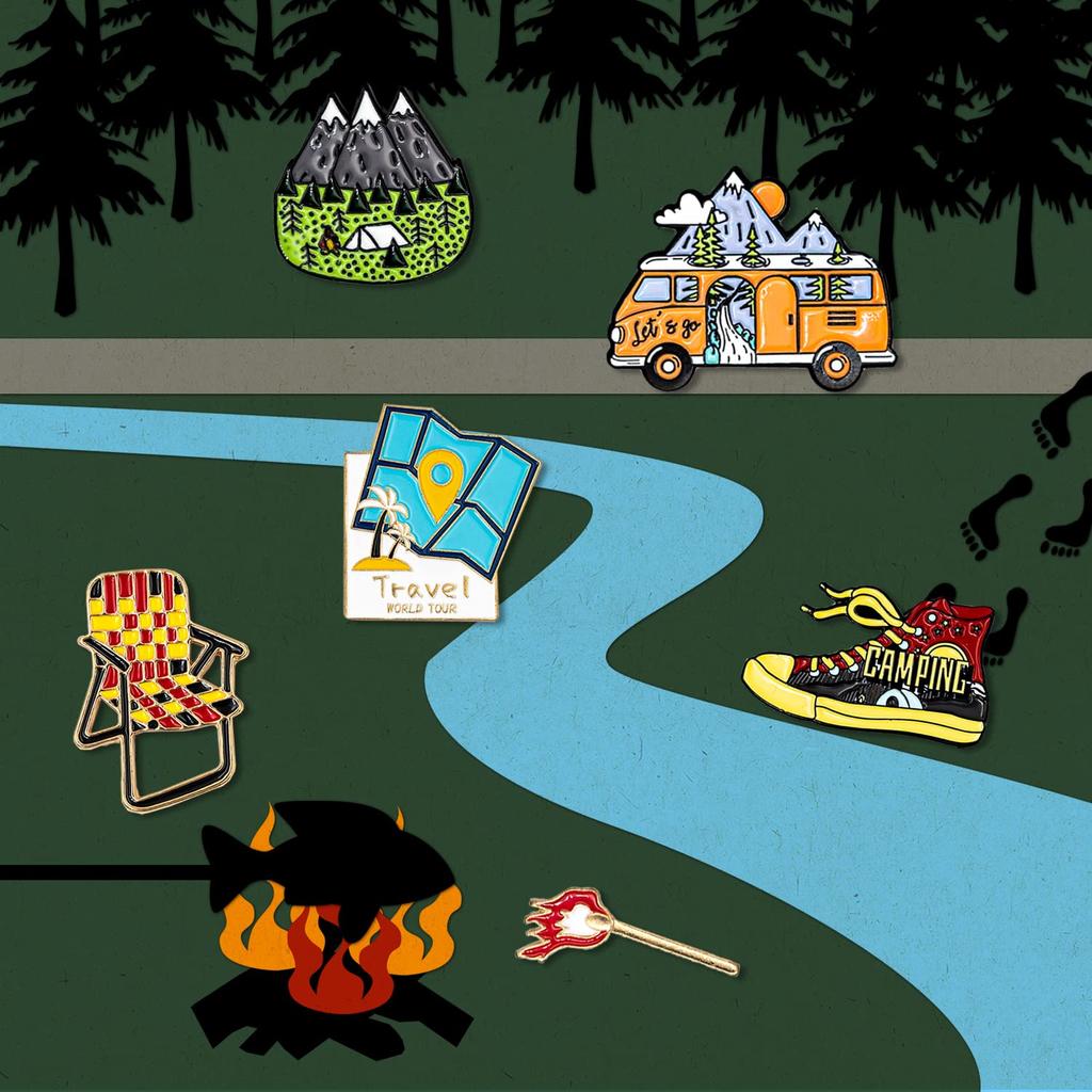 11 Enamel Pin Metal Badge Fashion Accessories for and Decorative for and Bags Badges, Pins, Women, Men, Youth, Clothes, Hats, Backpacks, (Go Wild)