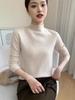 Light & Soft Textured Women's Baby Cashmere Sweater: 10 Colors, 7 Stitches, Rolled Collar, Thickened Knit, Fluffy & Cozy Base Layer