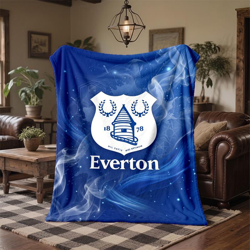 Everton Football Print Flannel Blanket Soft Warm Sofa Bed Throw Blanket For Home Office Bedroom