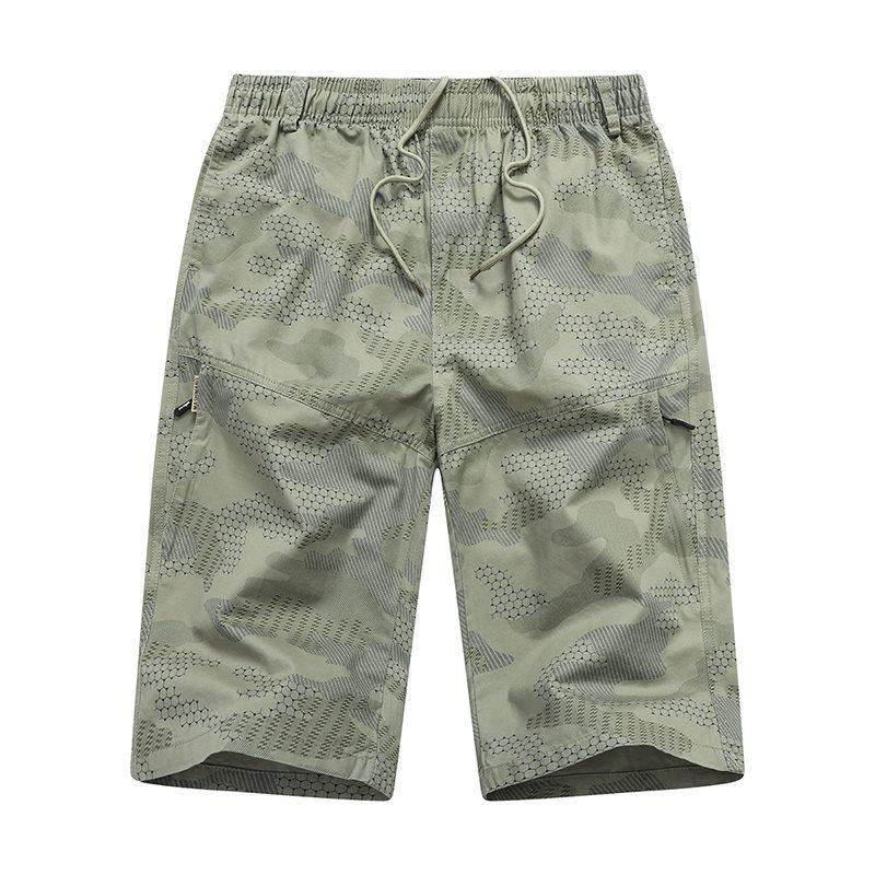 

Summer Casual Men s Printed Zipper Pocket Shorts - Korean Style Trendy Youth 5XL