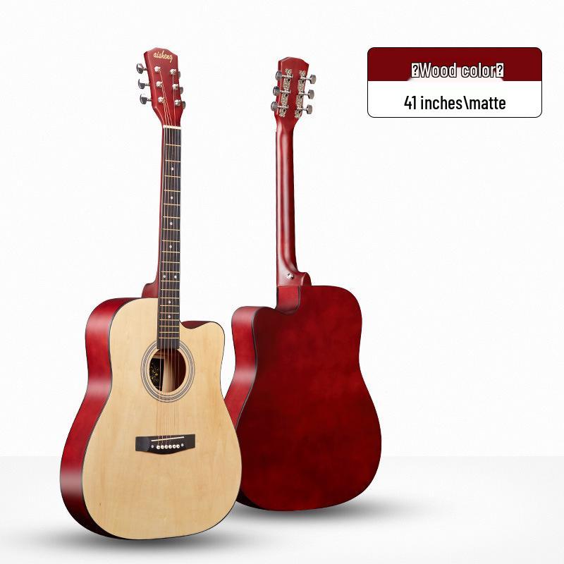 Bright Matte 41-Inch Folk Guitar - Perfect for Beginners