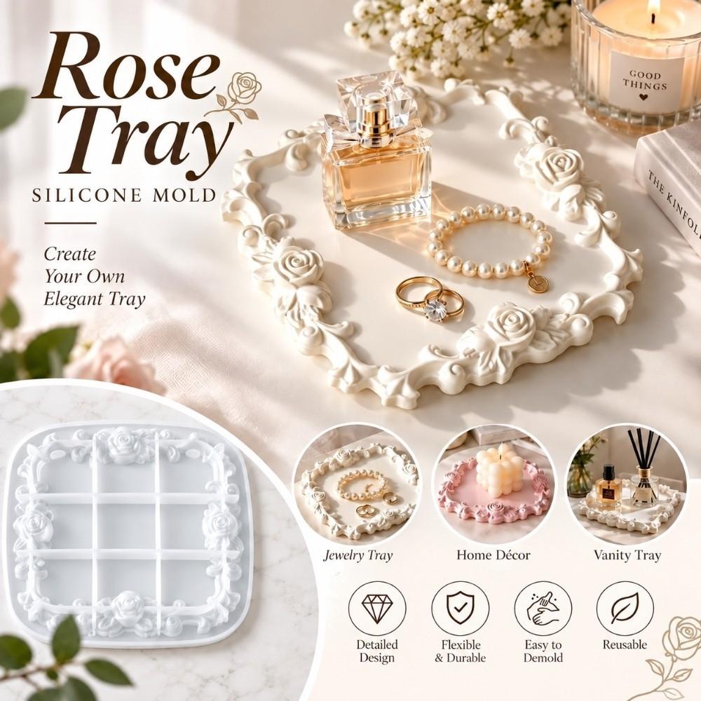 Flexible Silicone Jewelry Dish Mold Easy Release Epoxy Resin Casting Mold  Trinket Tray Making
