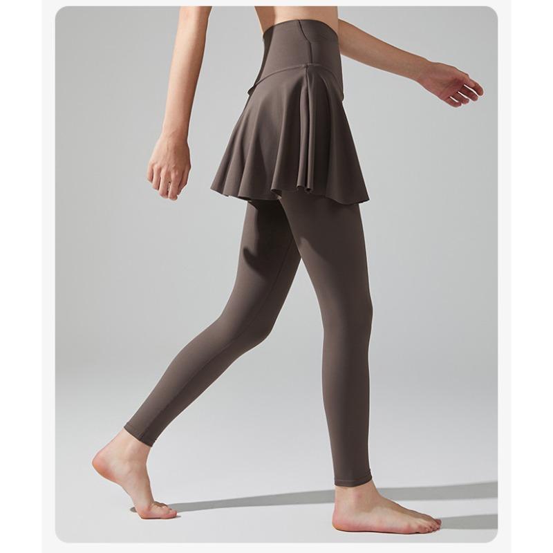 Women's Summer Lycra Sports High Waisted Hip Covering Yoga Skirt Pants Trousers