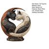 Svart Hvit Katt Figur Kinesisk Stil Katt Yin Yang Kunst Resin Statue Skulptur Hjem Kontor Skrivebord Dekorasjon Ornament