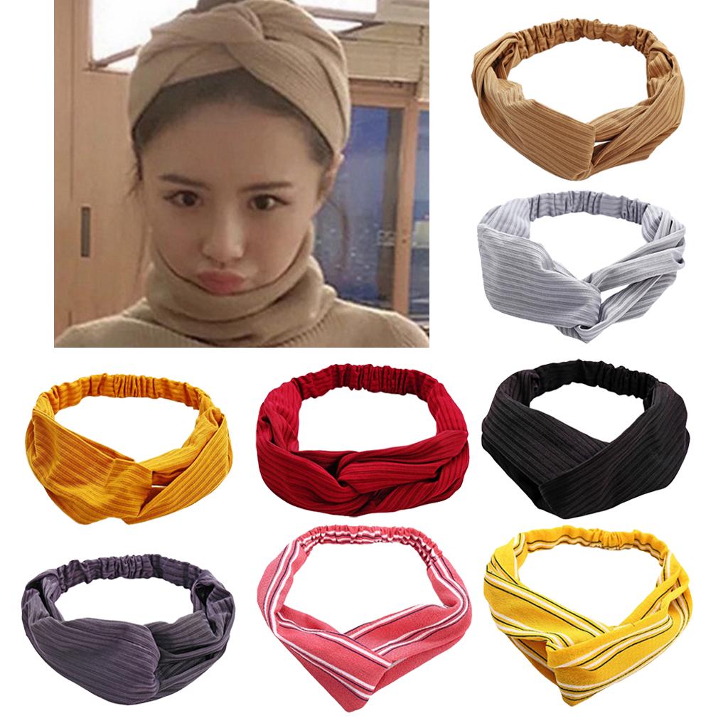 Womens Headband Fashion Headwrap Hairband Twist Knot Hair Band Brown