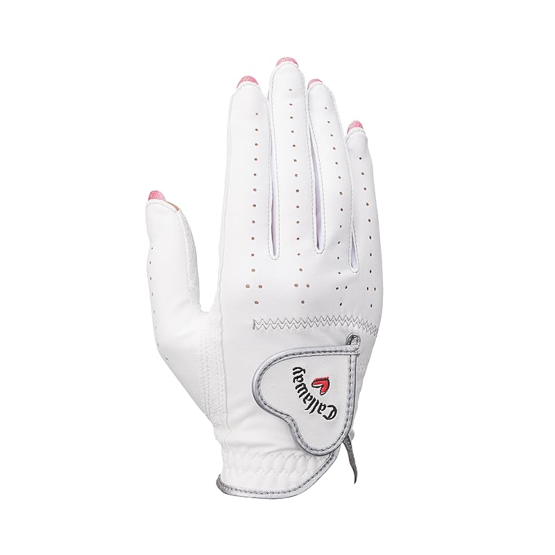 Callaway Nail Dual Women's White Gloves, Size M (18cm-19cm, for both hands), White, Ladies'.