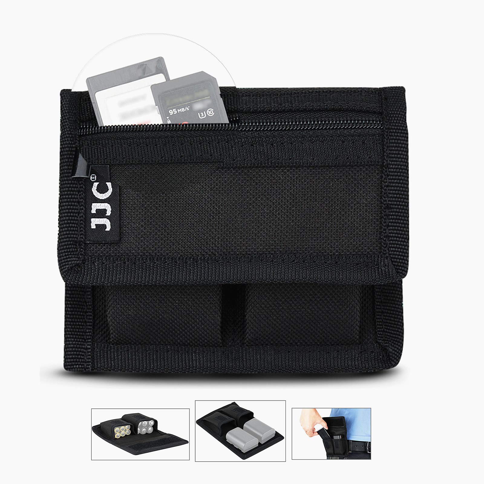 

JJC Case Pouch Card Storage Bag for Sony Canon Nikon Fuji AA and AAA Batteries SD/XQD/CF NP-FW50, NP-F550, NP-FZ100, LP-E6, LP-E8, LP-E10, LP-E12,