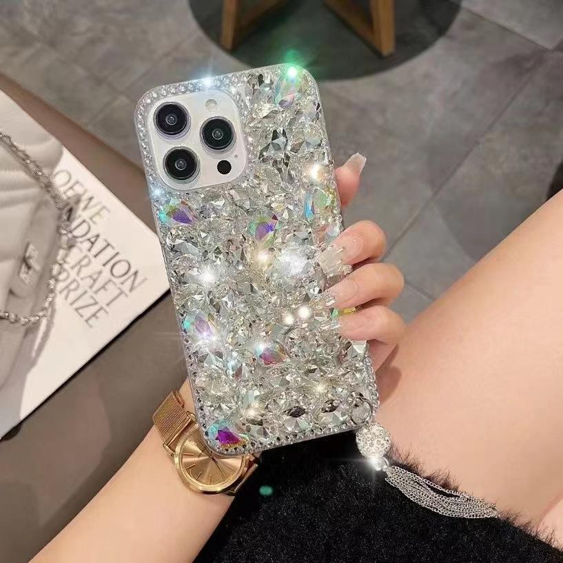 Full Diamond Tassel Is Suitable for Apple 16 Mobile Phone Case, Luxury Premium Apple 16PROMAX Mobile Phone Case, Rhinestone 16PRO.
