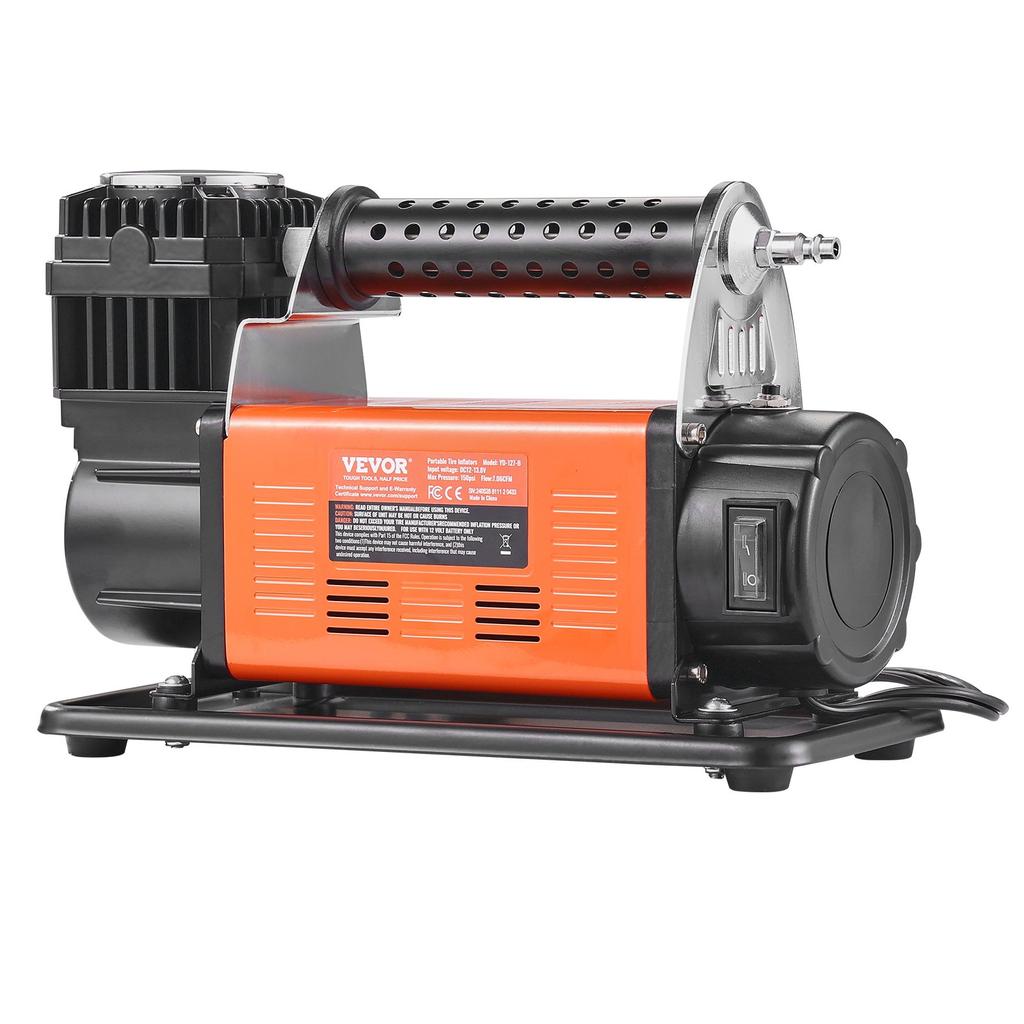 VEVOR 12V Heavy Duty Air Compressor - with Digital Pressure Gauge Tire Inflator Kit, 7.06 CFM Portable Tire Inflator