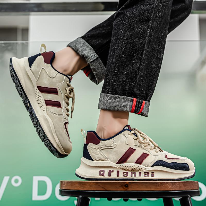 Men's Shoes Sneakers Lace Up 2025 New Spring Breathable Casual Sneakers Leisure Soled Comfort Non Slip Outdoor Running Shoes