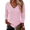 Maglione da Donna a Treccia con Scollo a V, Pullover a Manica Lunga per Autunno e Inverno, Abbigliamento Casual