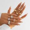 Ingemark 4Pcs/Set Stylish Simple Smooth Geometric Rings for Women Men Bohemia Exquisite Imitation Pearl Rings New Year Jewelry