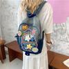 Retro Stern Patchwork Farbverlauf Denim Rucksack - Süße japanische Schultasche für Studenten